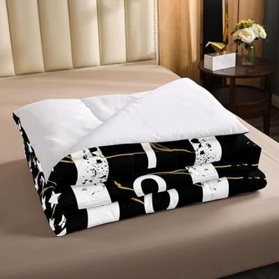 Black and white motorcycle off road race rider duvet set