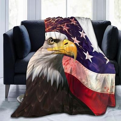 Fiber flannel staring eagle blanket