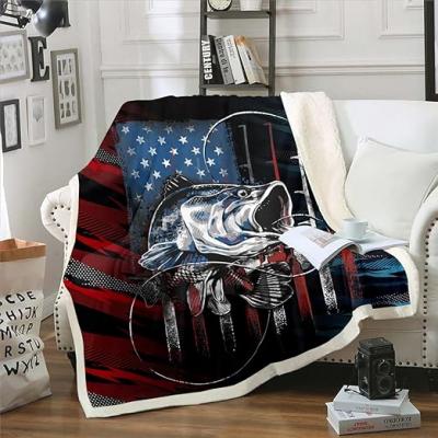 Retro Fisherman Hook Perch Blanket