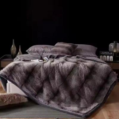 Autumn and Winter Artificial Fox Fur Blanket