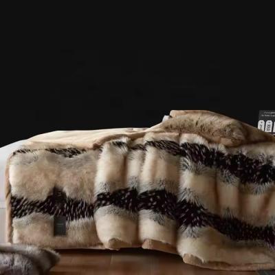 Home Puffy Fox Faux Fur Throw Blanket